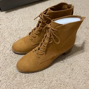 Loft suede lace up heeled bootie